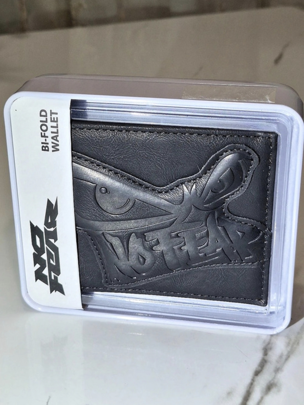 NO FEAR Bi-Fold Wallet in Metal Tin Black NWT